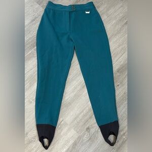 Vintage Edelweiss‎ Ski Pants Stirrup Skiwear Wool Blend Women’s Size 10 USA Teal